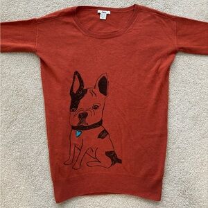 Bar III Orange Dog Long Sleeve Sweater